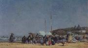 Eugene Boudin The Beach at Trouville oil